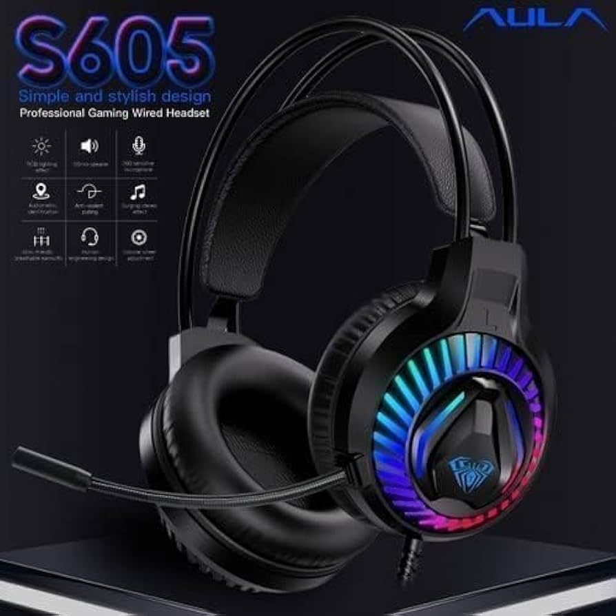 AULA S605 Professional RGB Gaming Headphones