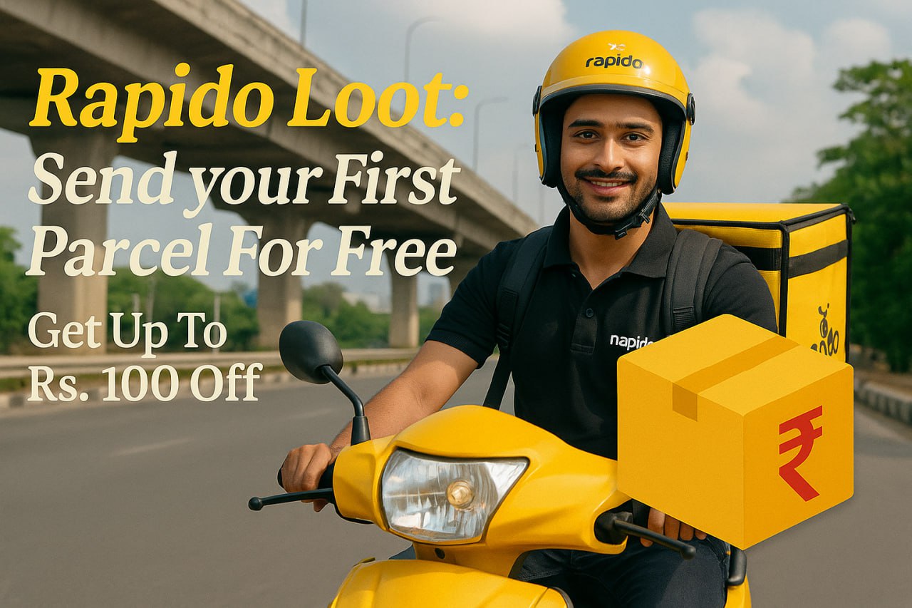 Rapido Loot: Send your First Parcel For Free | Get Up To Rs. 100 Off